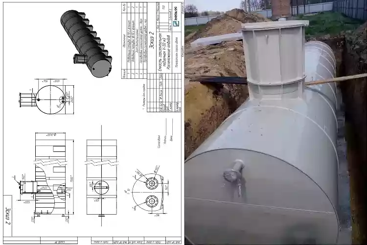 Дренажные горизонтальные ёмкости объёмом 50 м3